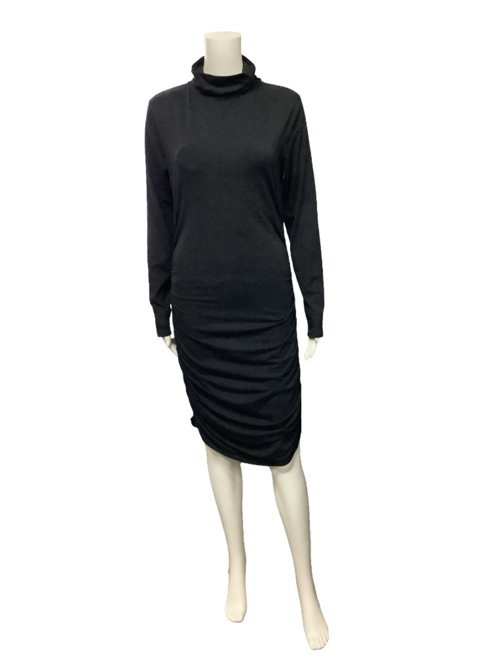 Bobi Los Angeles Turtleneck Ruched Dress Size: M